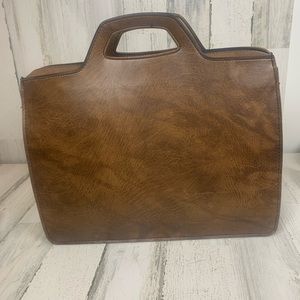 FAUX LEATHER BRIEFCASE